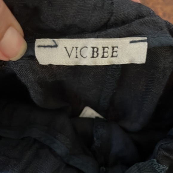 Vic bee Linen Navy Pant Size M - Picture 11 of 14